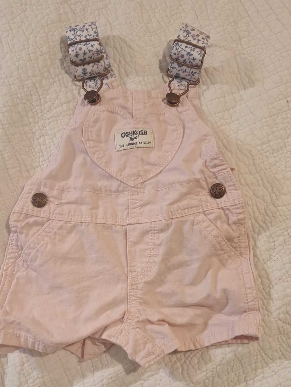 OSH KOSH Bgosh PINK SHORT OVERALLS 3 MONTHS